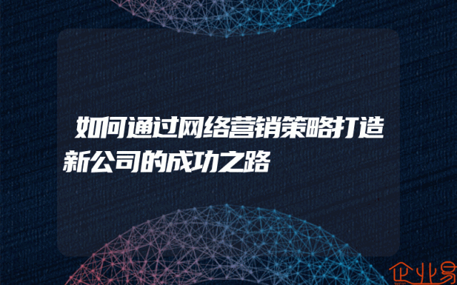 如何通过网络营销策略打造新公司的成功之路