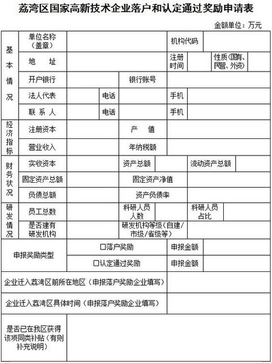 2020年荔湾区国家高新技术企业落户和认定通过奖励申报指南