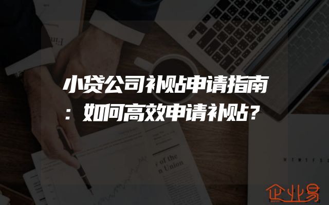 小贷公司补贴申请指南：如何高效申请补贴？