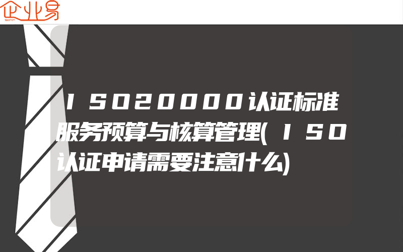 ISO20000认证标准服务预算与核算管理(ISO认证申请需要注意什么)