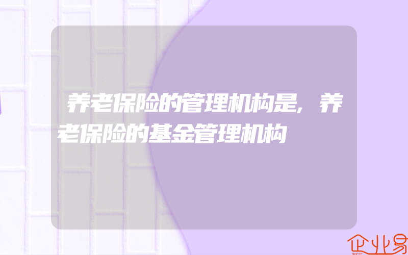 养老保险的管理机构是,养老保险的基金管理机构