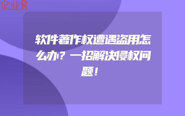 软件著作权遭遇盗用怎么办？一招解决侵权问题！