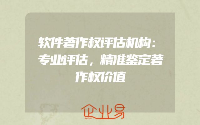 软件著作权评估机构：专业评估，精准鉴定著作权价值