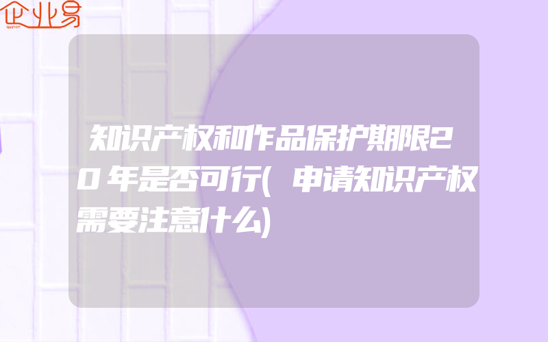 知识产权和作品保护期限20年是否可行(申请知识产权需要注意什么)