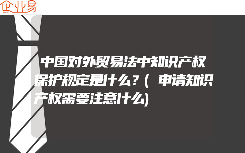 中国对外贸易法中知识产权保护规定是什么？(申请知识产权需要注意什么)