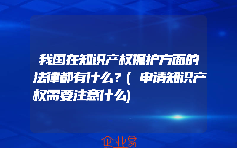 我国在知识产权保护方面的法律都有什么？(申请知识产权需要注意什么)