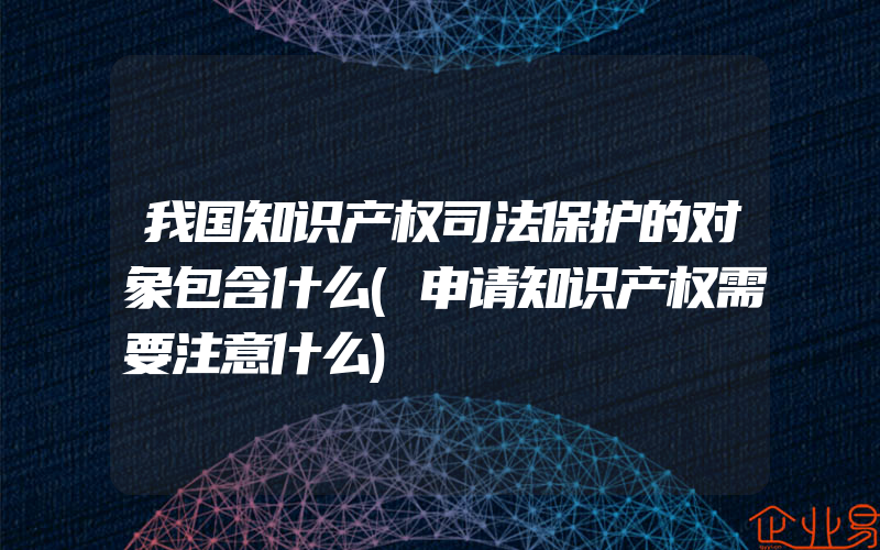 我国知识产权司法保护的对象包含什么(申请知识产权需要注意什么)