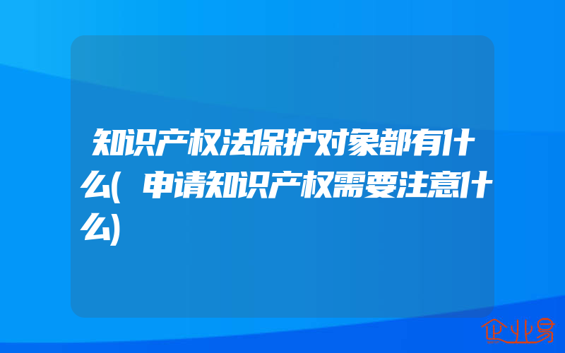 知识产权法保护对象都有什么(申请知识产权需要注意什么)