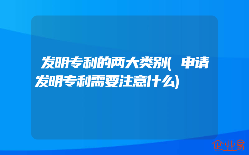 发明专利的两大类别(申请发明专利需要注意什么)