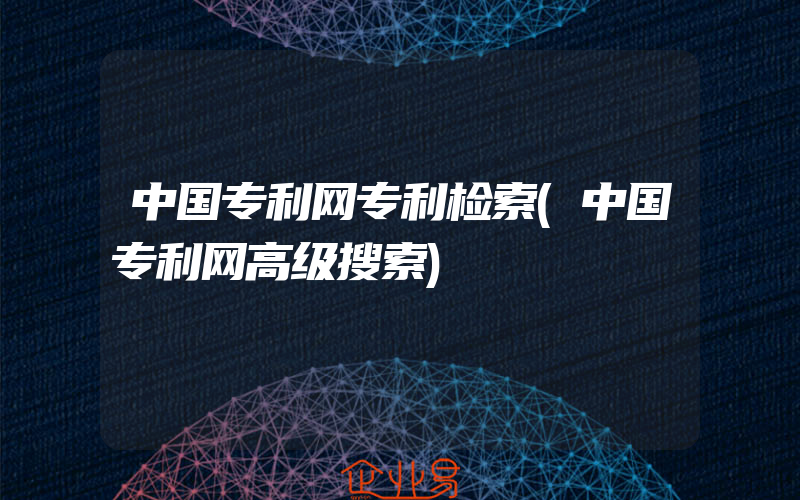 中国专利网专利检索(中国专利网高级搜索)