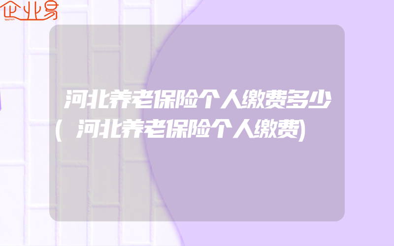 河北养老保险个人缴费多少(河北养老保险个人缴费)