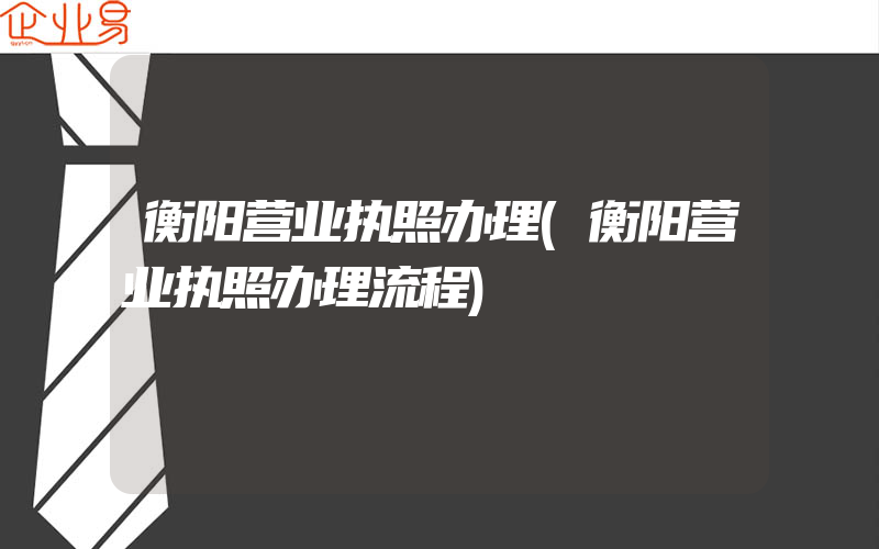 衡阳营业执照办理(衡阳营业执照办理流程)