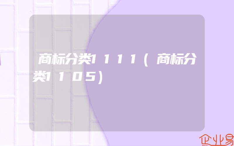 商标分类1111(商标分类1105)