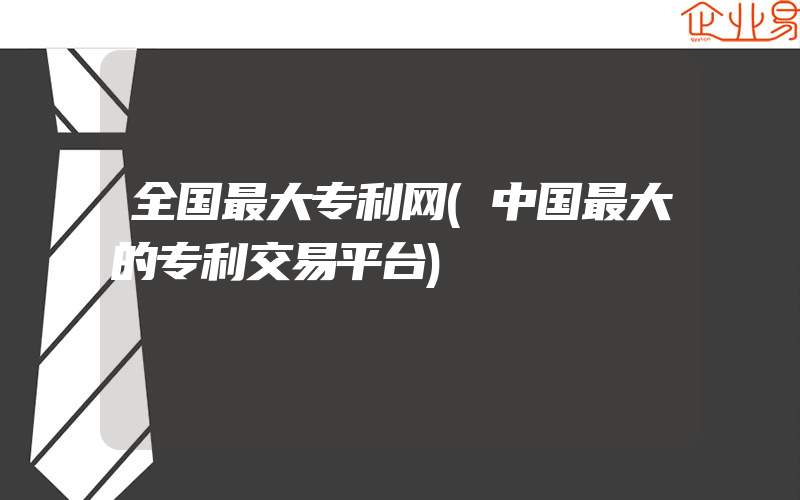 全国最大专利网(中国最大的专利交易平台)