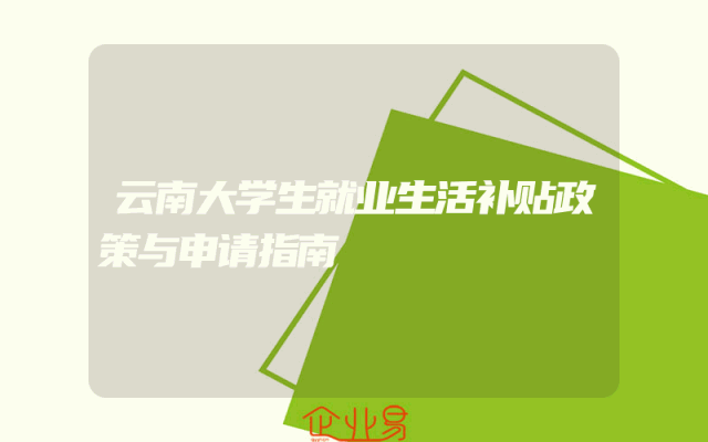 云南大学生就业生活补贴政策与申请指南