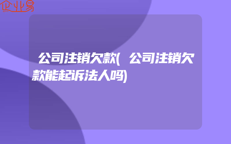 公司注销欠款(公司注销欠款能起诉法人吗)