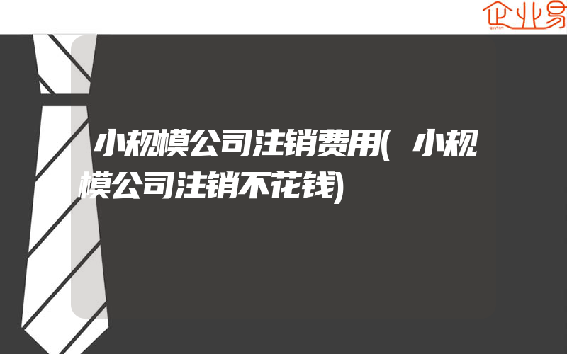 小规模公司注销费用(小规模公司注销不花钱)