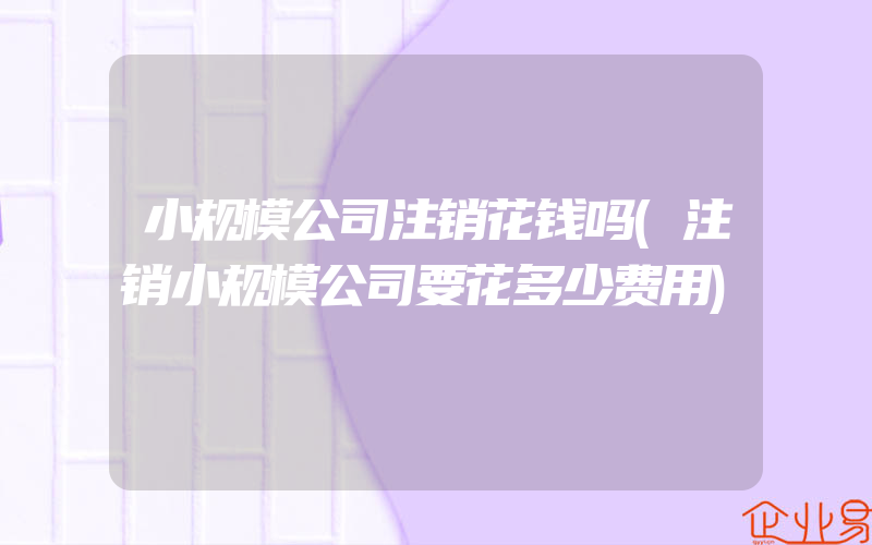 小规模公司注销花钱吗(注销小规模公司要花多少费用)