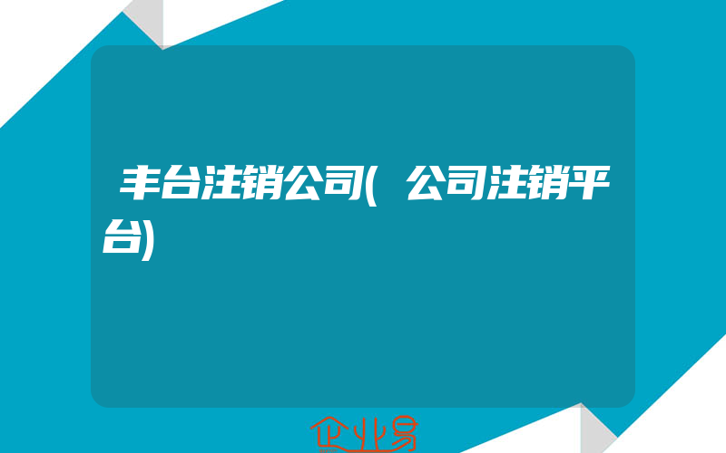 丰台注销公司(公司注销平台)