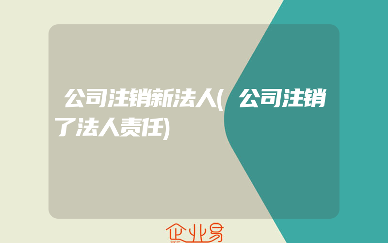 公司注销新法人(公司注销了法人责任)