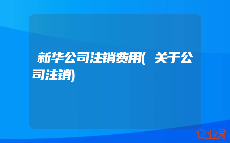 新华公司注销费用(关于公司注销)