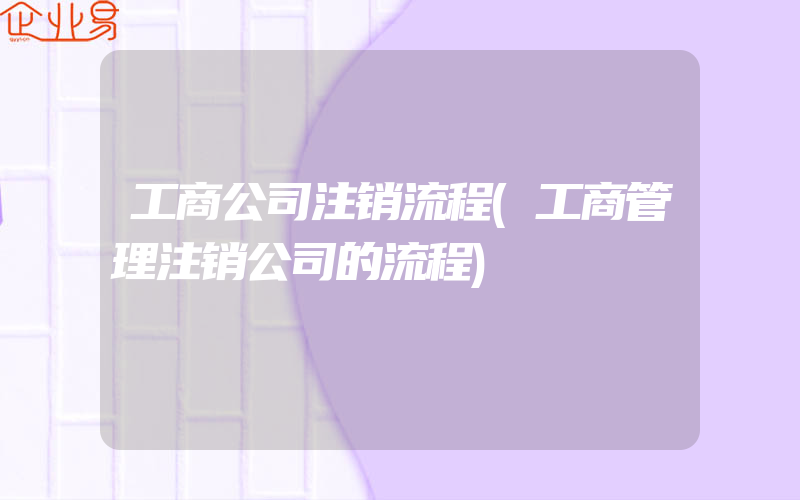 工商公司注销流程(工商管理注销公司的流程)