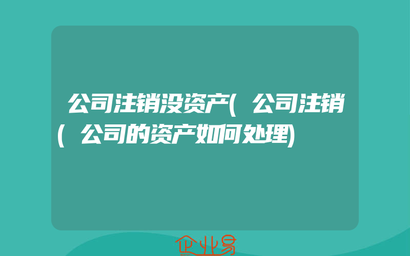 公司注销没资产(公司注销(公司的资产如何处理)