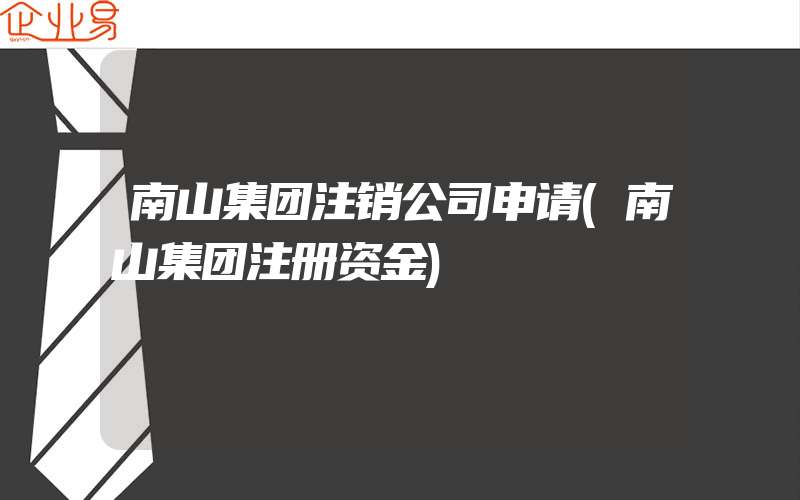 南山集团注销公司申请(南山集团注册资金)