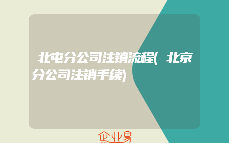 北屯分公司注销流程(北京分公司注销手续)