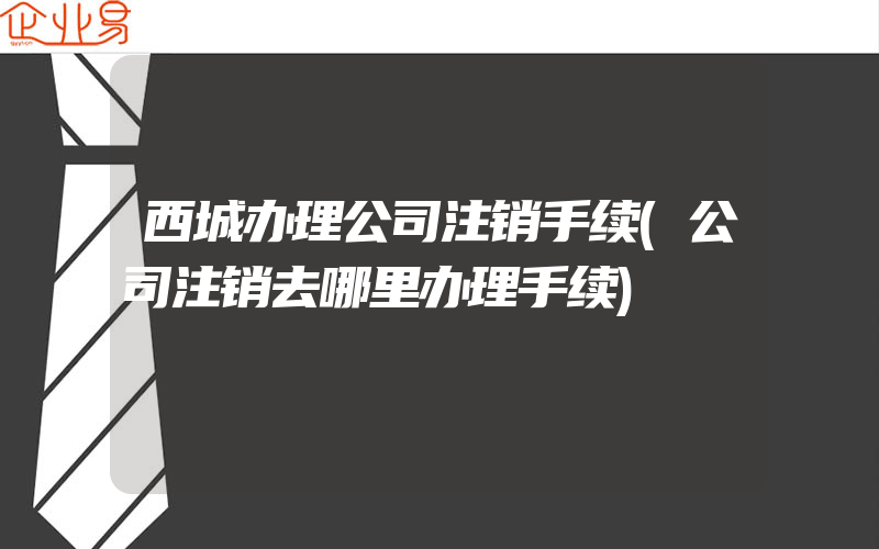 西城办理公司注销手续(公司注销去哪里办理手续)