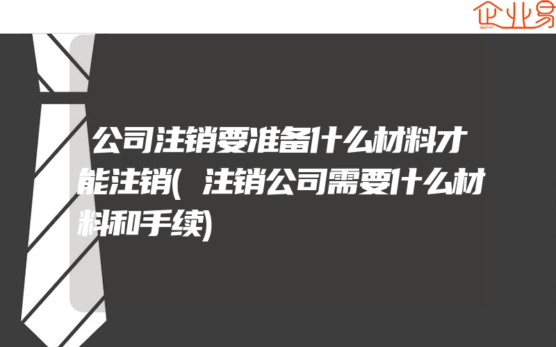 公司注销要准备什么材料才能注销(注销公司需要什么材料和手续)