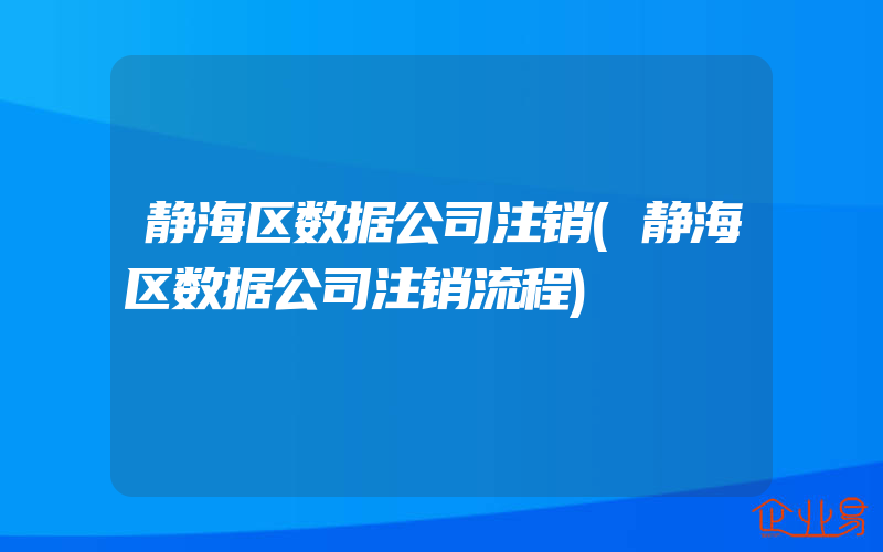 静海区数据公司注销(静海区数据公司注销流程)