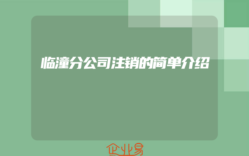 临潼分公司注销的简单介绍