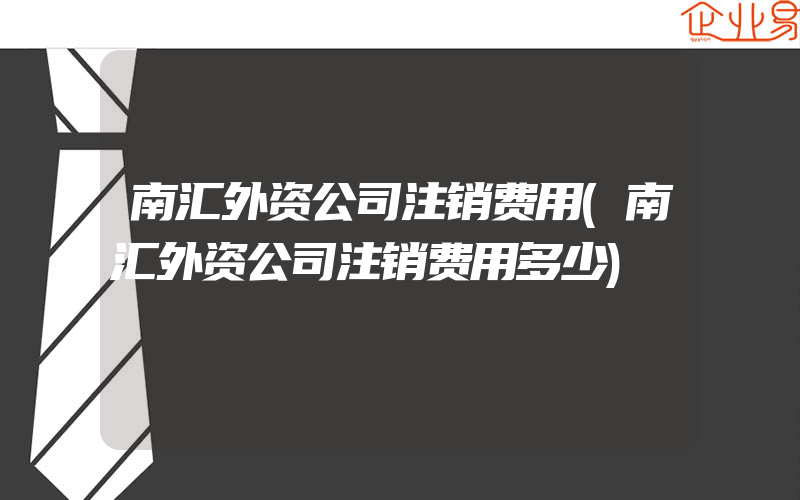 南汇外资公司注销费用(南汇外资公司注销费用多少)