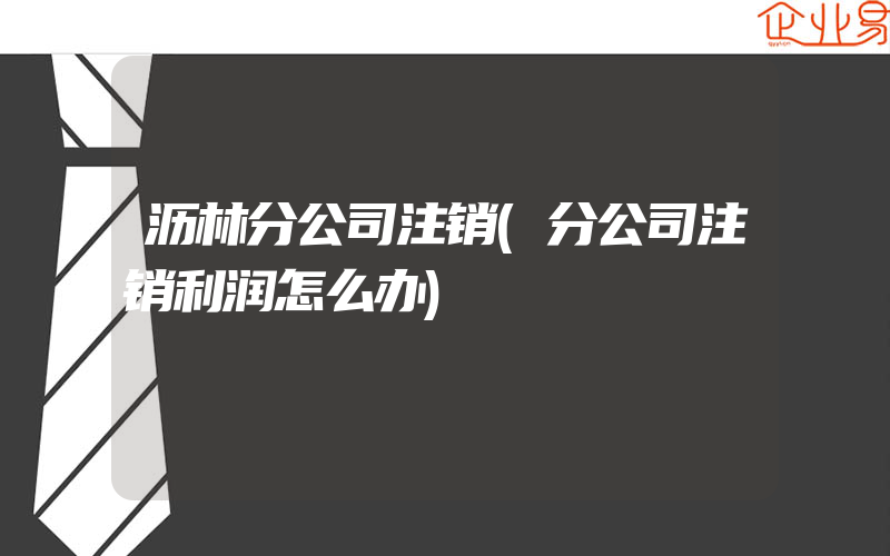 沥林分公司注销(分公司注销利润怎么办)