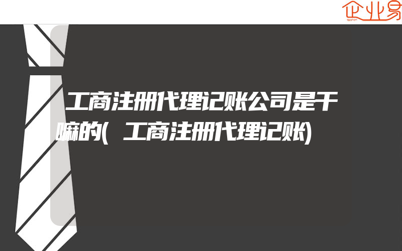 工商注册代理记账公司是干嘛的(工商注册代理记账)