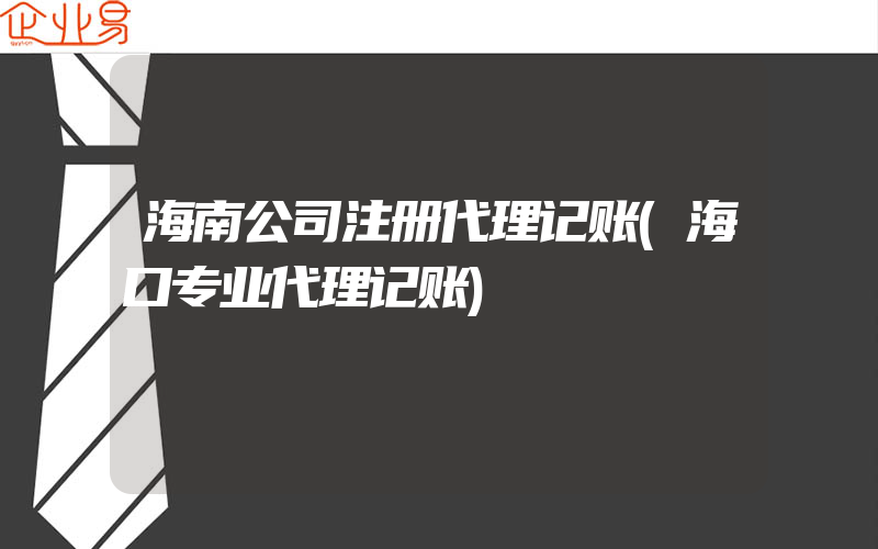 海南公司注册代理记账(海口专业代理记账)