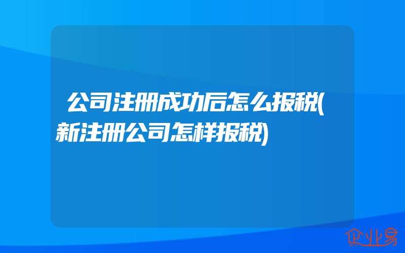 公司注册成功后怎么报税(新注册公司怎样报税)