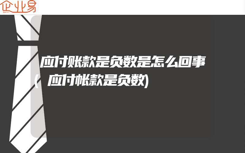 应付账款是负数是怎么回事(应付帐款是负数)