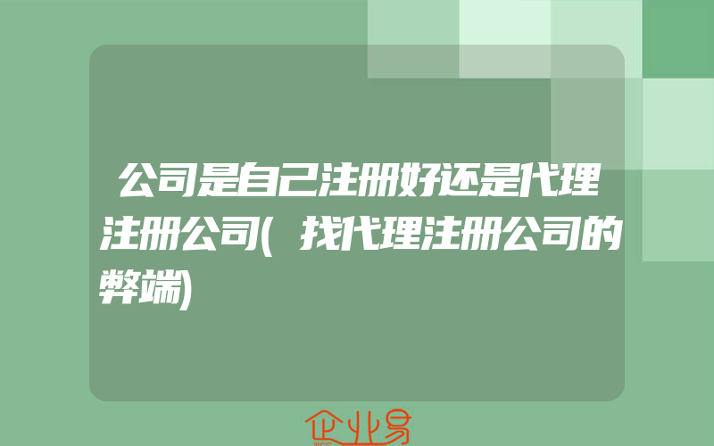 公司是自己注册好还是代理注册公司(找代理注册公司的弊端)