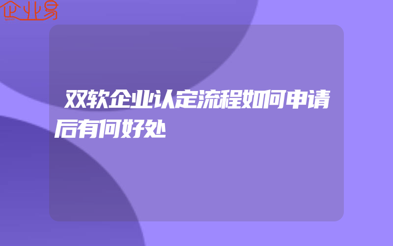 双软企业认定流程如何申请后有何好处