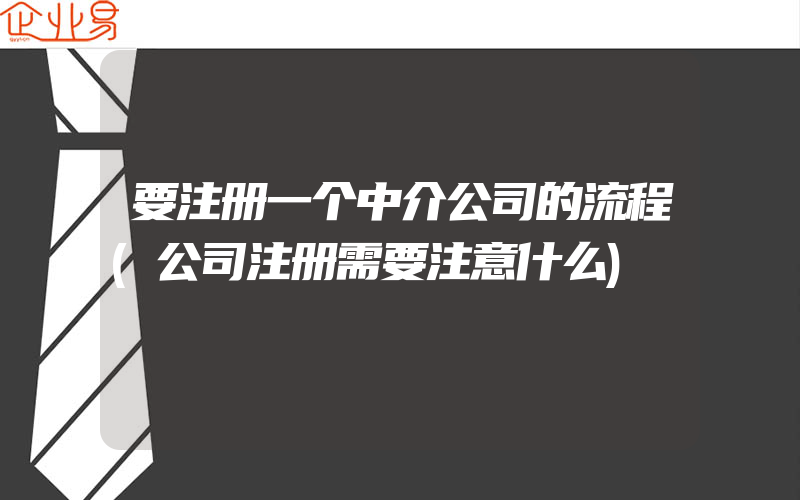 要注册一个中介公司的流程(公司注册需要注意什么)