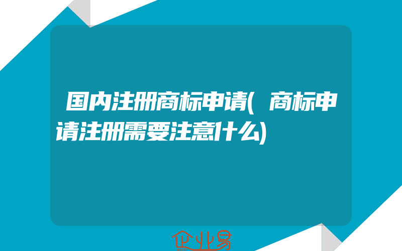 国内注册商标申请(商标申请注册需要注意什么)