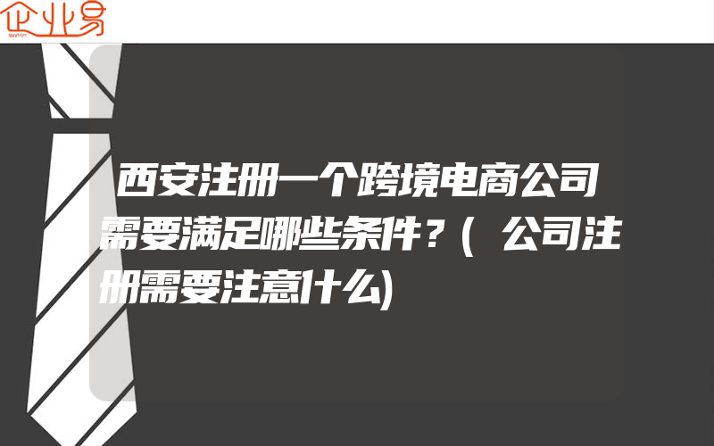 西安注册一个跨境电商公司需要满足哪些条件？(公司注册需要注意什么)