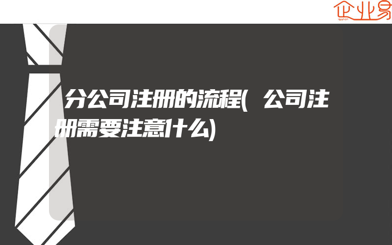 分公司注册的流程(公司注册需要注意什么)