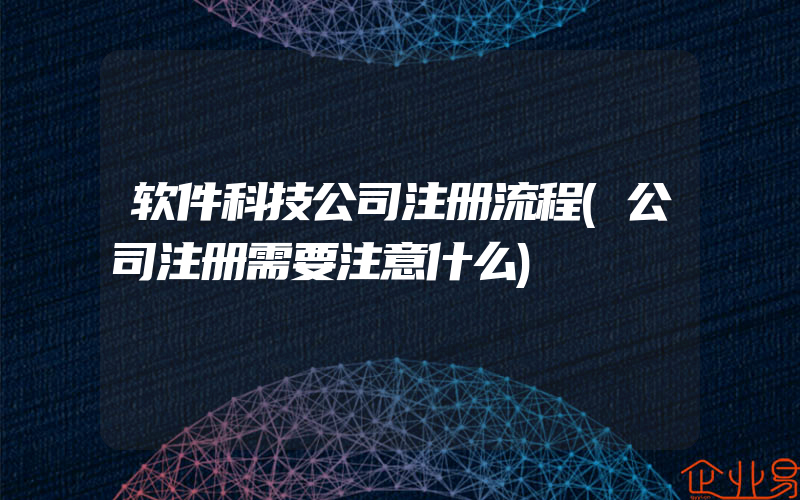 软件科技公司注册流程(公司注册需要注意什么)