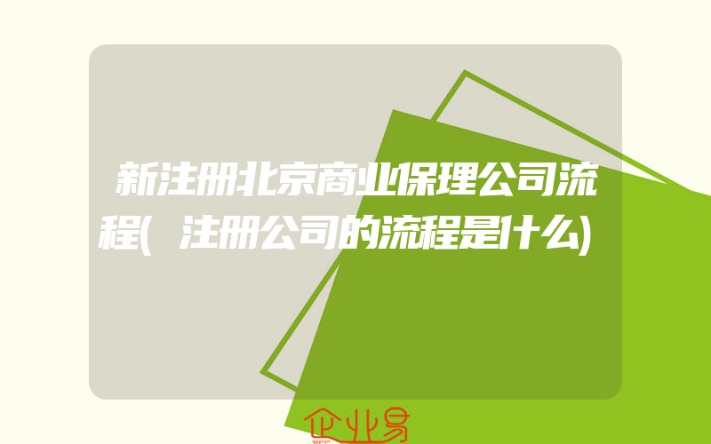 新注册北京商业保理公司流程(注册公司的流程是什么)