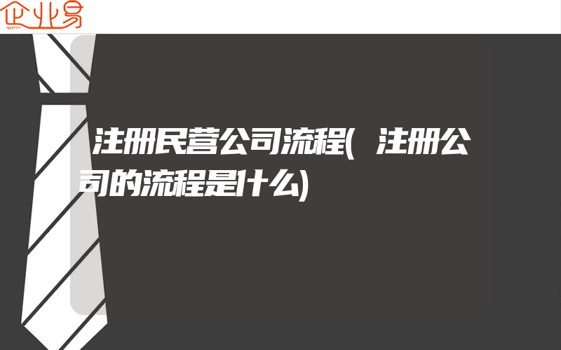 注册民营公司流程(注册公司的流程是什么)