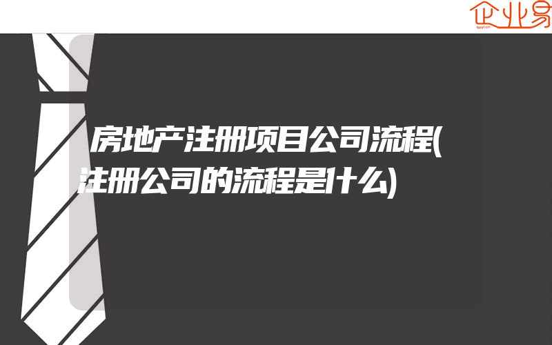 房地产注册项目公司流程(注册公司的流程是什么)