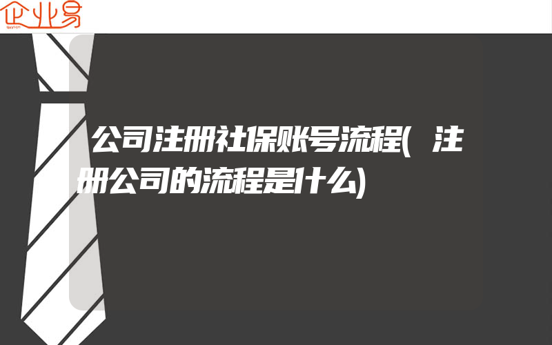 公司注册社保账号流程(注册公司的流程是什么)